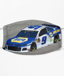 Chase Elliott racing in his Chevy 2 Face Mask, Cloth Mask