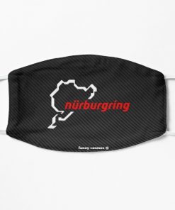 Nurburgrning Carbon Fiber white / red Face Mask, Cloth Mask